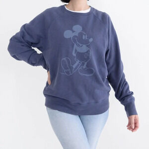 Uniqlo Disney Mickey Stand Navy Crewneck Sweater  Size Med